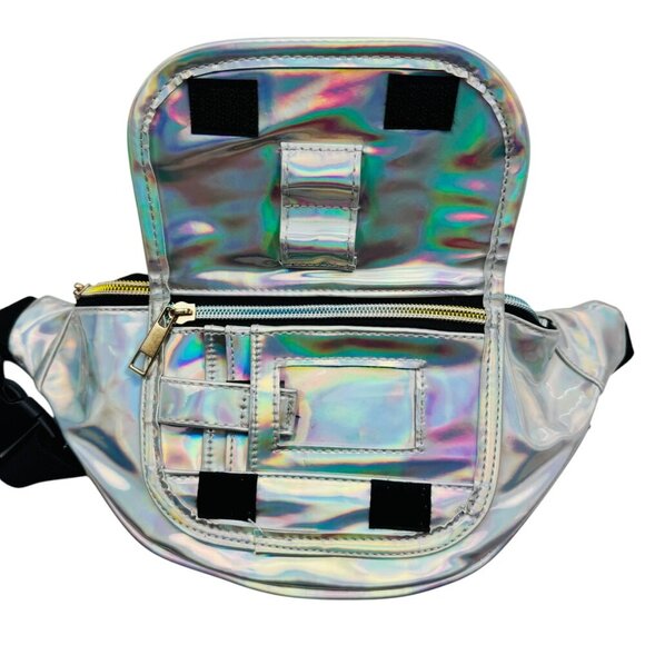 Raising Canes Silver Holographic Adjustable Strap Fanny Pack - Picture 5 of 8